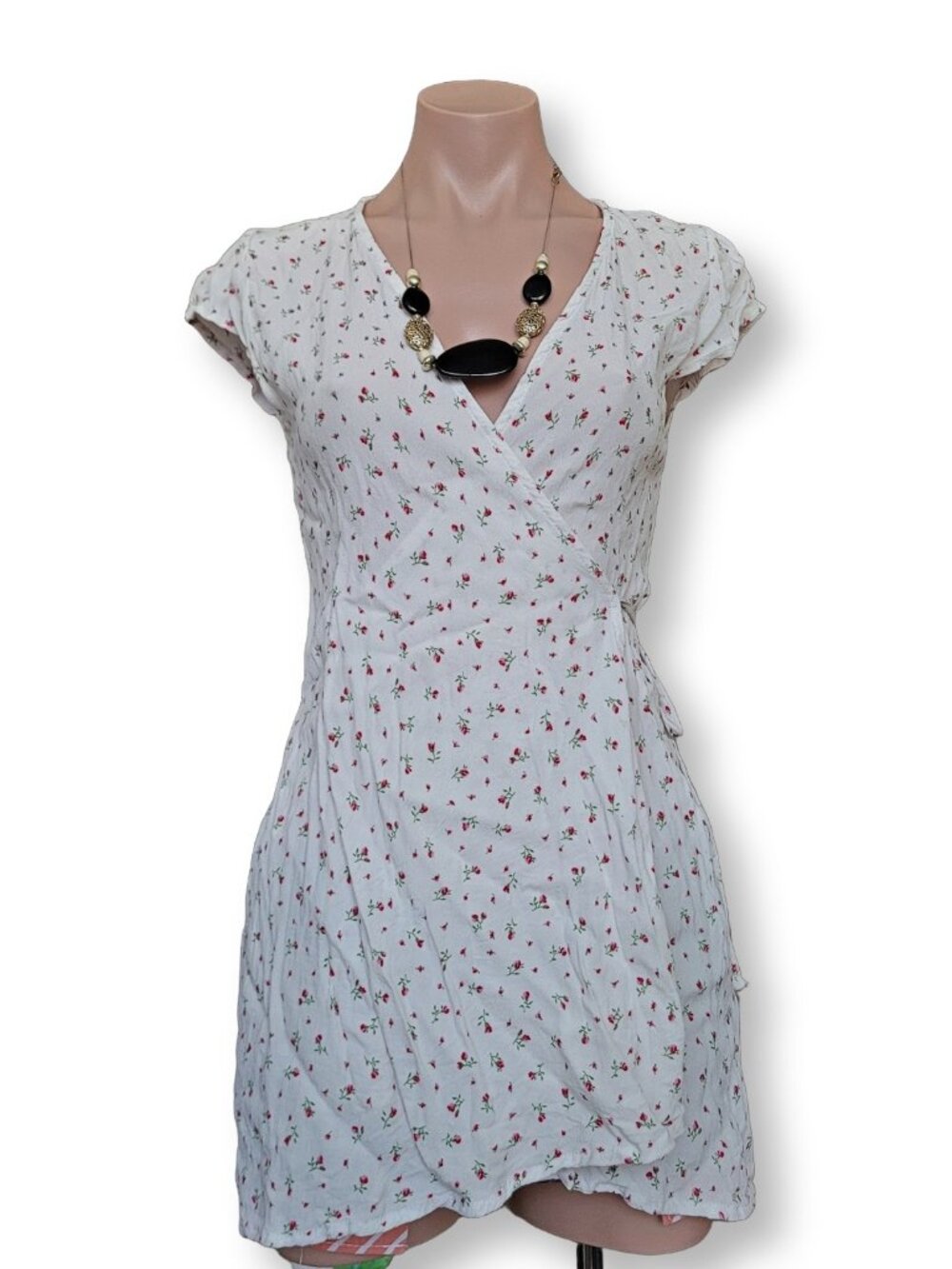 Brandy Melville Floral Deep V-Neck Cap Sleeve Sundress (OS)